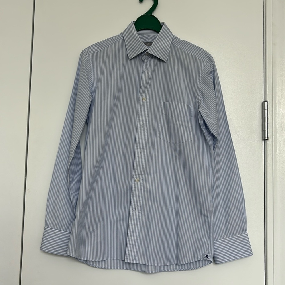 Ascot Change blue pinstriped men’s business shirt size 15.5-34